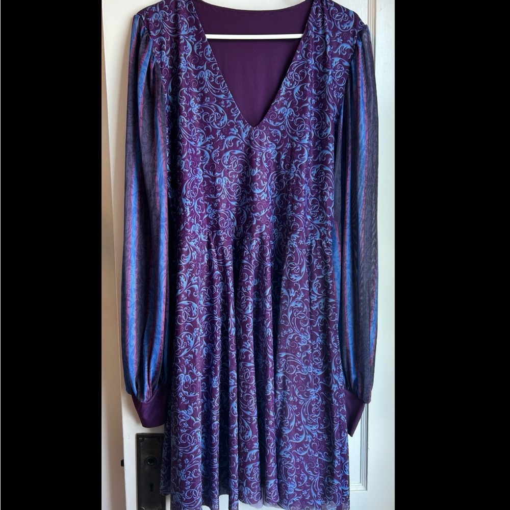 Blackmilk Purple and Blue Midi Dress (Witcher collection, Dandelion)